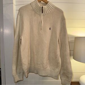 Ralph Lauren Men's Beige 1/4 Zip Sweater XL